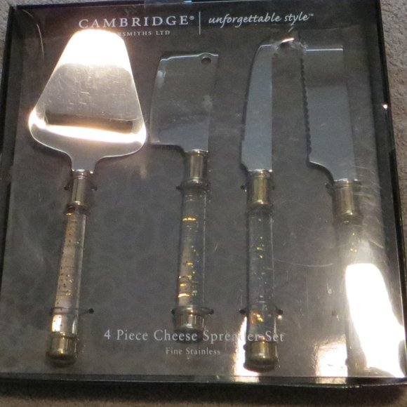 Cambridge 4 Piece Cheese Spreader Set New In Box Unused - Picture 2 of 2